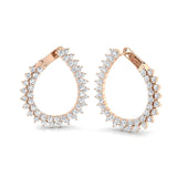 Natural & Lab-Grown Round Cut Diamond Twisted Hoop Earrings | Prong Set