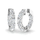 8.75 Ct Natural & Lab-Grown Round Cut Diamond Hoop Earrings | Prong Set
