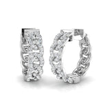 1.00 Carat Natural/Lab-Grown Round Diamond Hoop Earring in Gold - UK Made