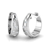 0.25 Ct Natural & Lab-Grown Round Cut Diamond Hoop Earrings | Flush Set