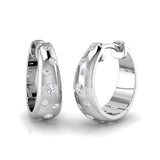 0.25 Ct Natural & Lab-Grown Round Cut Diamond Hoop Earrings | Flush Set