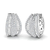 Natural & Lab-Grown Round & Baguette Diamond Hyperbola Hoop Earrings