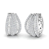 Natural & Lab-Grown Round & Baguette Diamond Hyperbola Hoop Earrings