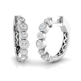Natural & Lab-Grown Diamond Hoop Earrings in Bezel Setting | 0.50 Carat