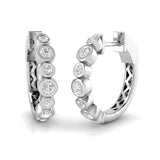 Natural & Lab-Grown Diamond Hoop Earrings in Bezel Setting | 0.50 Carat