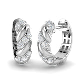 Twist Crossover Diamond Hoop Earrings Natural & Lab-Grown | Round Cut Design in 0.30 Carat