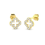 Deavy Luxury Gold Clover Diamond Earrings | Elegant 0.2ct - 0.5ct