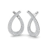 1.00ct Diamond Drop Earrings in 18K White Gold | Natural & Lab-Grown Diamonds | Teardrop Design