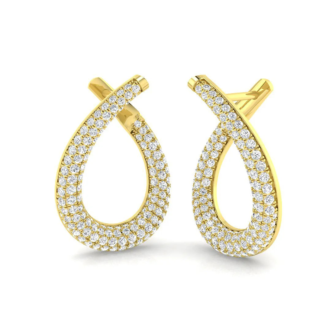 1.00ct Diamond Drop Earrings in 18K White Gold | Natural & Lab-Grown Diamonds | Teardrop Design