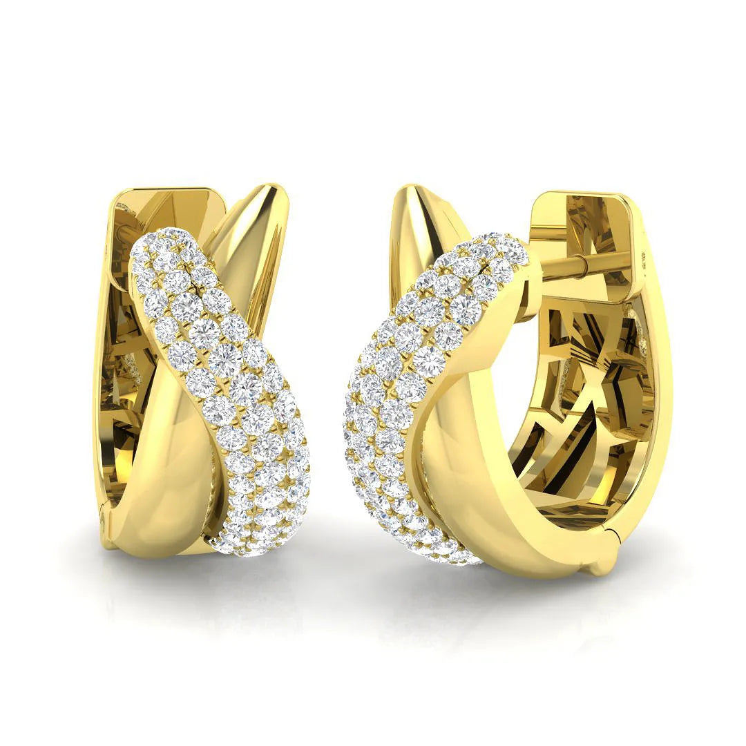 0.40ct Diamond Hoop Earrings in Twisted Design |Natural & Lab-Grown Diamonds
