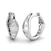 Natural & Lab-Grown Diamond Round Cut Bezel Setting Hoop Earrings | 0.20Ct Total