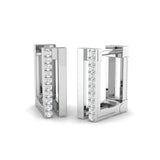 Natural & Lab-Grown Round Cut Diamond Micro pave Hoop Earrings | 0.10Ct Total