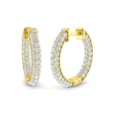 Hoop Earrings - Erfty 1.5ct-2ct Round Cut