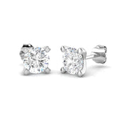 9ct White Gold 2ct Lab Grown Diamond Solitaire Earrings