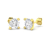 9ct Yellow Gold 2ct Lab Grown Diamond Solitaire Earrings