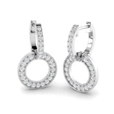 0.50 Ct Natural & Lab-Grown Round Cut Diamond Drop Earrings | Pavé Set