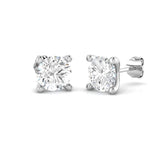 9ct White Gold 3.14ct Lab Grown Diamond Solitaire Earrings