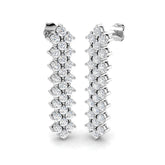 2.88ct Lab Diamond Round Cut Stud Earrings in 9K White Gold