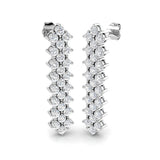Lusmy 3ct Gold Drop & Trilogy Diamond Earrings - Luxurious Jewelry Gift