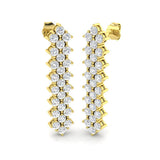 Lusmy 3ct Gold Drop & Trilogy Diamond Earrings - Luxurious Jewelry Gift