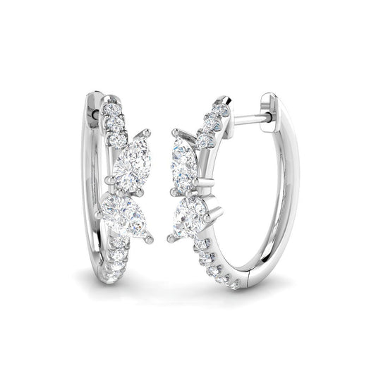Hoop Earrings - Luyly Luxury 1ct Gold Diamond For Elegance