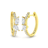 Hoop Earrings - Luyly Luxury 1ct Gold Diamond For Elegance