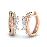 1.0Ct Butterfly Hoop Diamond Earrings in White Gold