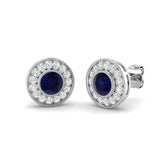 Luxwy 1.25ct Blue Sapphire Gold Earrings - Elegant Luxury Jewelry