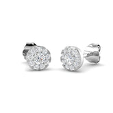 0.32 Ct DE/VVS Lab Grown Round Cut Diamond Halo Earring | Cluster Set