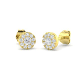 0.32 Ct DE/VVS Lab Grown Round Cut Diamond Halo Earring | Cluster Set
