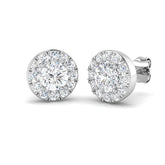 1.41ct Lab Diamond Round Cut Stud Earrings in 9K White Gold