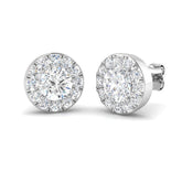 2.13ct Lab Diamond Round Cut Stud Earrings in 9K White Gold