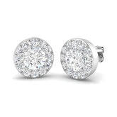 3.12ct Lab Diamond Round Cut Stud Earrings in 9K White Gold