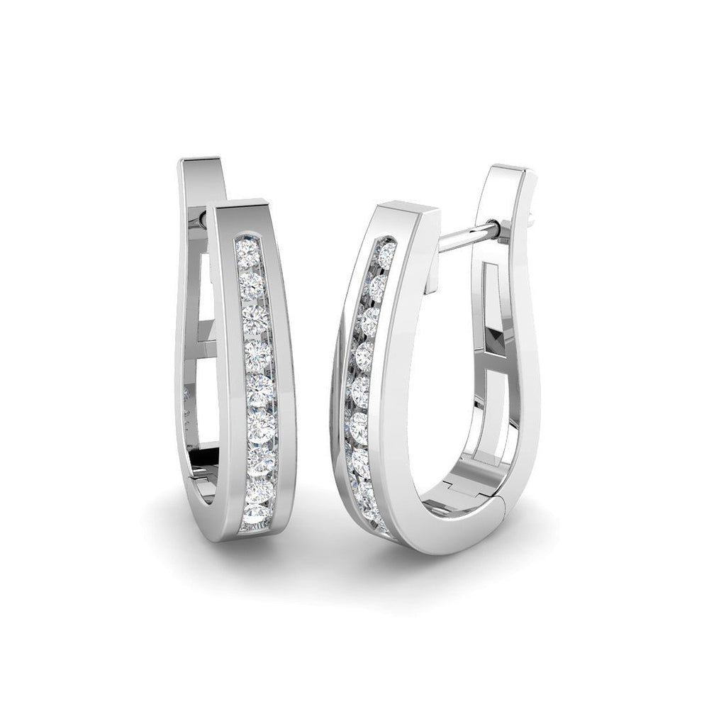 Hoop Earrings - Luzxy Luxurious 0.1ct Gold Diamond