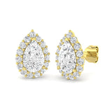 Ohrring mit birnenförmigem Diamanten (2,50 Karat) in punziertem Gold