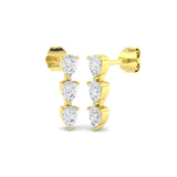 Luzby 1ct Gold Drop & Trilogy Diamond Earrings - Luxury Jewelry Gift