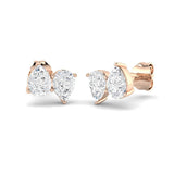 Stud Earrings with Pear Cut Diamond Toi et Moi Cluster | Gold