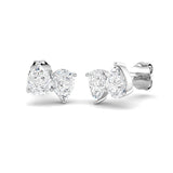 Stud Earrings with Pear Cut Diamond Toi et Moi Cluster | Gold