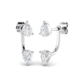 Stunning 1.0 Ct Pear and Round Diamond Ear Jackets earring