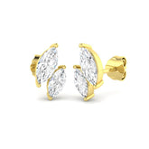 "Luzhy Gold Diamond Earrings - 1ct Elegant Luxury Shape Jewelry"