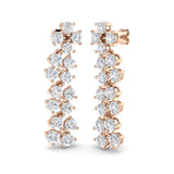Luzmy 6.5ct Gold Drop & Trilogy Diamond Earrings - Elegant Luxury Jewelry