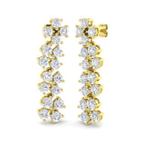 Luzmy 6.5ct Gold Drop & Trilogy Diamond Earrings - Elegant Luxury Jewelry