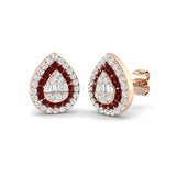 Luzry Ruby Gold Diamond Earrings 0.5ct – Elegant Luxury Jewelry