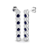 Luzty 1.5ct Gold Blue Sapphire Diamond Earrings - Luxury Jewelry Delight