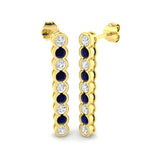 Luzty 1.5ct Gold Blue Sapphire Diamond Earrings - Luxury Jewelry Delight