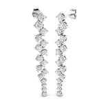Blosm Luxury 3ct Gold Drop & Trilogy Diamond Earrings for Elegance