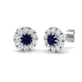 Luzsy 1.25ct Gold Blue Sapphire Diamond Earrings – Luxury Jewelry Elegance