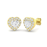 Boucles d'oreilles halo en or 9K/18K avec diamants naturels ou de synthèse, poinçonnées