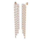 Luzwy Luxury Gold Drop & Trilogy Diamond Earrings - 8ct Elegance