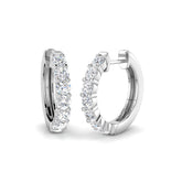 9ct White Gold 1.25ct Natural Diamond Hoop Earrings